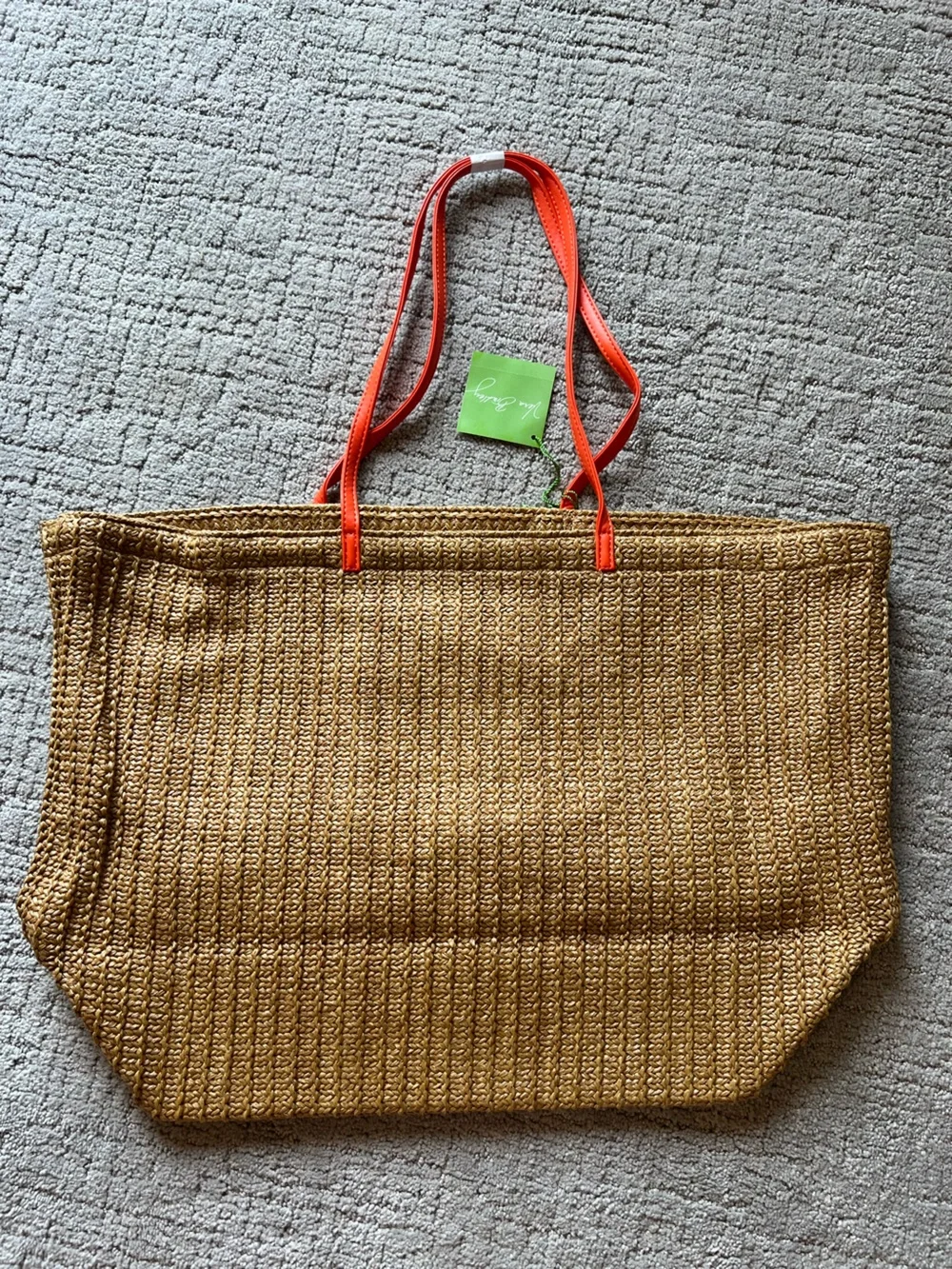 Vera Bradley Large Straw Bird Tote, Flower Shower